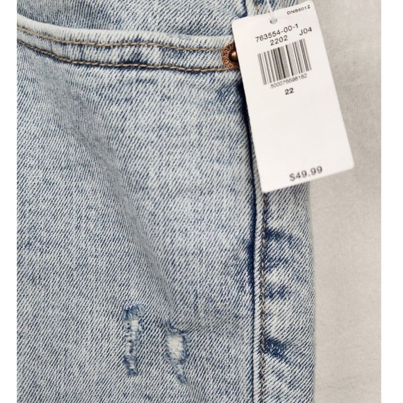 Old Navy O.G. Straight Ripped Ankle Jeans Size 22 NWT Raw Hem Light Wash - Picture 5 of 8